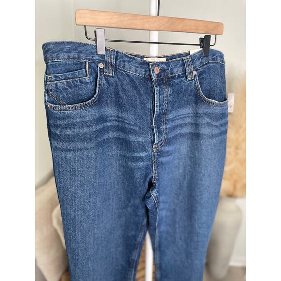 Free People Crvy Siren Straight Leg Jeans Size 33 Dark Wash Low Rise Casual - Picture 3 of 8